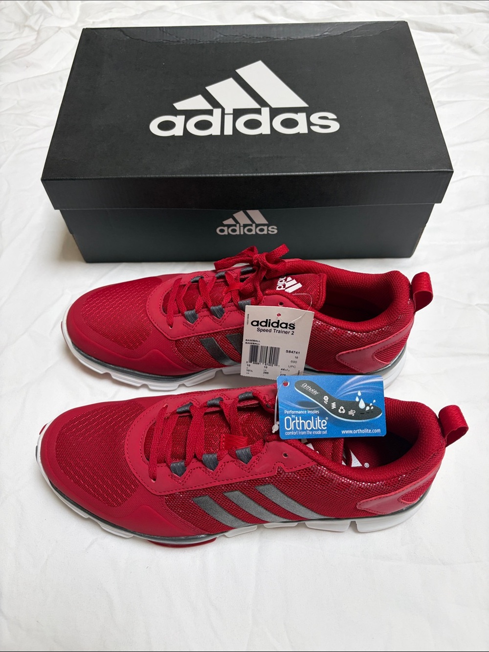 adidas Red and Silver Speed Trainer 2 shoes men’s 10.5